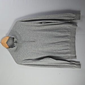 J. Crew Mercantile Men's Light Gray Crewneck Sweater Long Sleeve 1/4 Zip Up Sz L